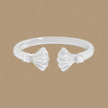 Party Simple Double Shell 925 Sterling Silver Adjustable Ring