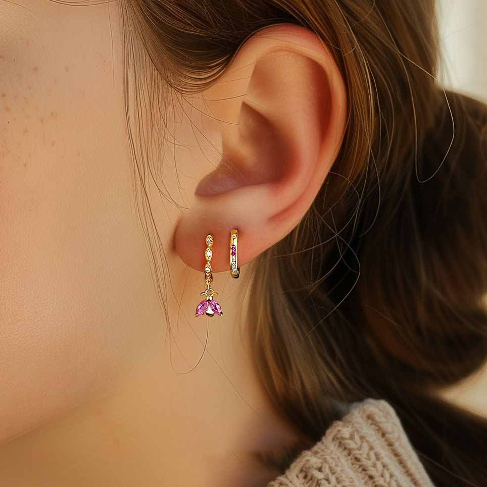 Fashion Irregular Asymmetric Twisted CZ Hoops 925 Sterling Silver Hoop Earrings