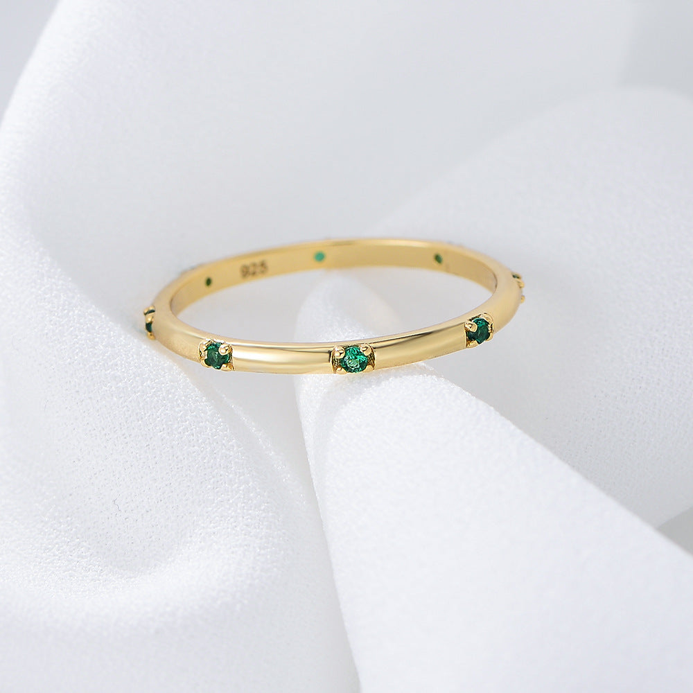 Minimalism Round CZ Simple 925 Sterling Silver Adjustable Ring