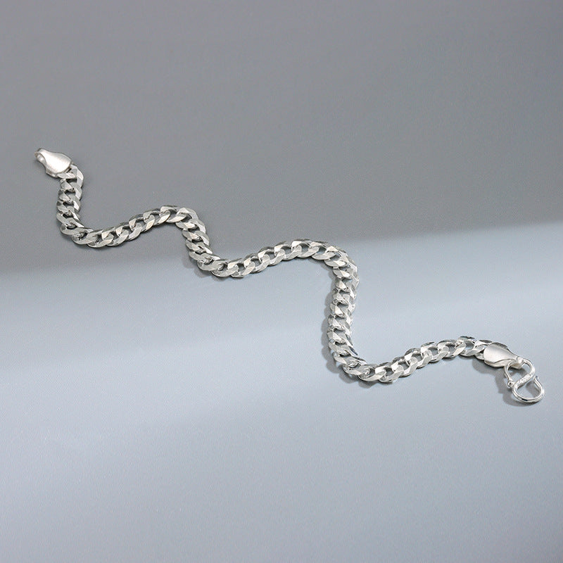 Men's 925 Sterling Silver Solid Miami Cuban Link Chain Bracelet