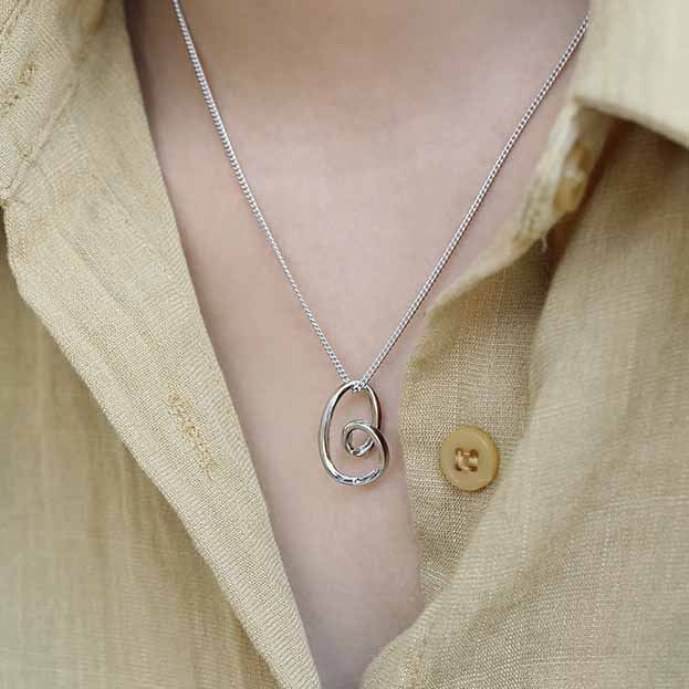 Simple Irregular Hollow Heart 925 Sterling Silver Necklace