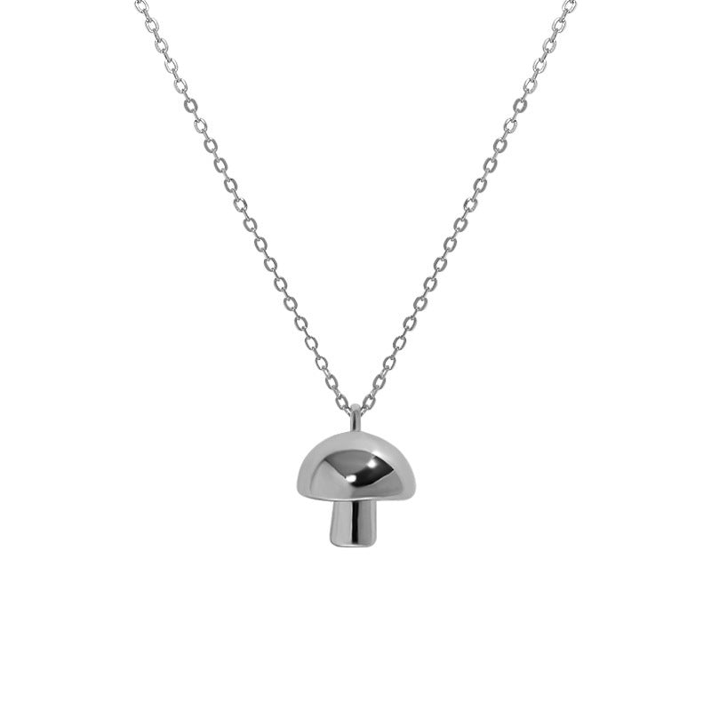 Elegant Mushroom 925 Sterling Silver Chain Pendant Necklace