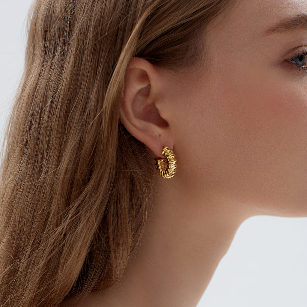 Large Chunky Electroforming Hollow Light Exaggerated Jewelry Bold Look Extra Large Statement Hoop Earrings