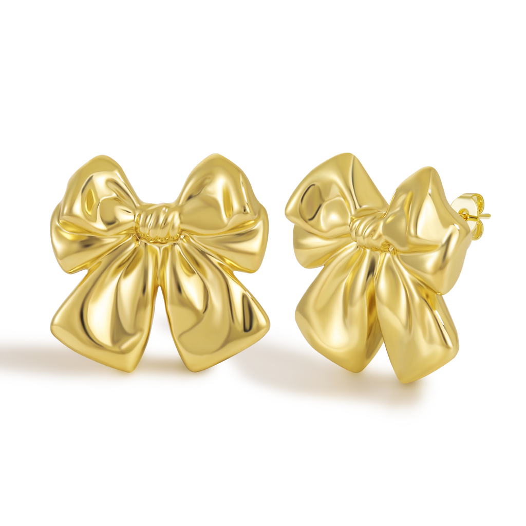 Romantic Heart-shaped Stud Earrings with Smooth Contoured Edges