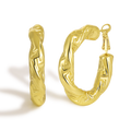 Artistic Textured Teardrop Shaped Hoop Earrings with Dimensional Surface