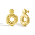 Artistic Textured Heart Shaped Pendant Drop Earrings with Dimensional Surface