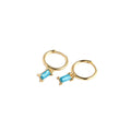 Geometry Rectangle CZ 925 Sterling Silver Hoop Earrings