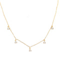 Elegant Geometry Round CZ Tassels 925 Sterling Silver Necklace