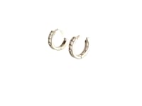 Petites créoles en argent sterling avec oxydes de zirconium (3x10mm)