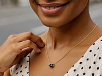 Collier en or jaune 14 carats de 17 pouces avec onyx rond