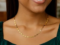 Collier à maillons plats galets en or jaune 14 carats (2,50 mm)