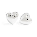Women Romantic Jewelry Gift 999 Sterling Silver Electroforming Big Heart Star Design Honeymoon Statement Stud Earrings
